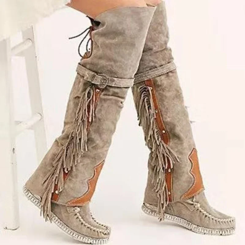 Ethnic Fashion For Women - Fashion Bohemia Knee-length Women Boots Ethnic