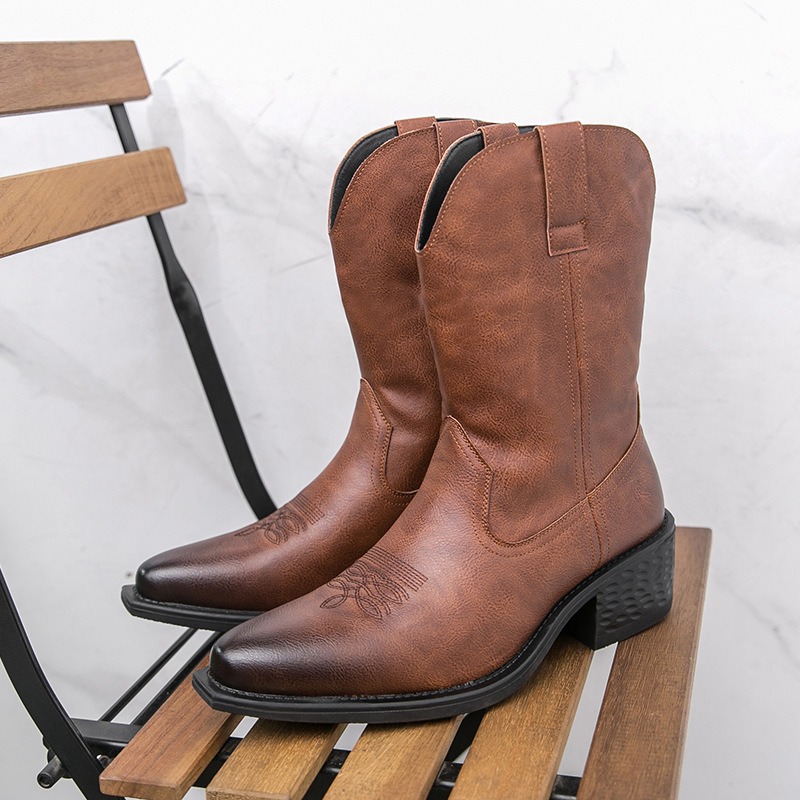 Ethnic Fashion In - Men Boots Classic Embroidery Western Cowboy