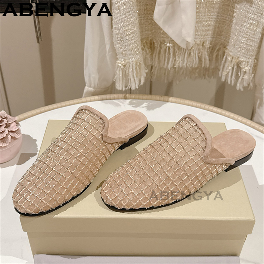 Shiny Lace Mesh Round Toe Flat - огляд і ціна Ethnic Fashion For Women